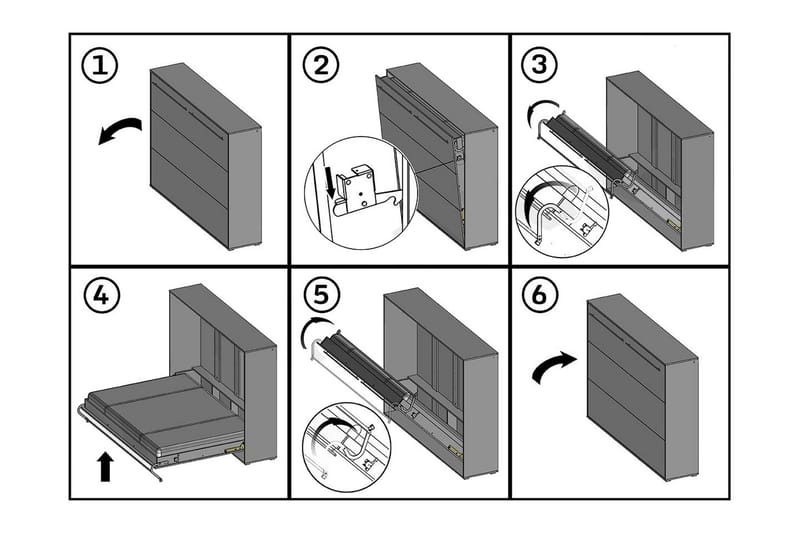 Concept Pro Sängskåp 140x200cm Wilson & Wood White High gloss - Huonekalut - Sänky - Vierassänky & varavuode - Kaappisängyt