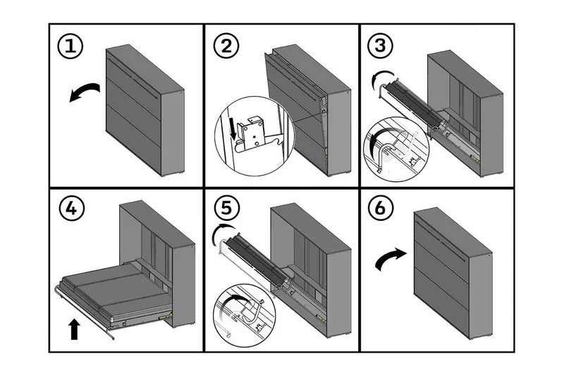 Concept Pro Sängskåp 140x200cm Wilson & Wood White High gloss - Huonekalut - Sänky - Vierassänky & varavuode - Kaappisängyt