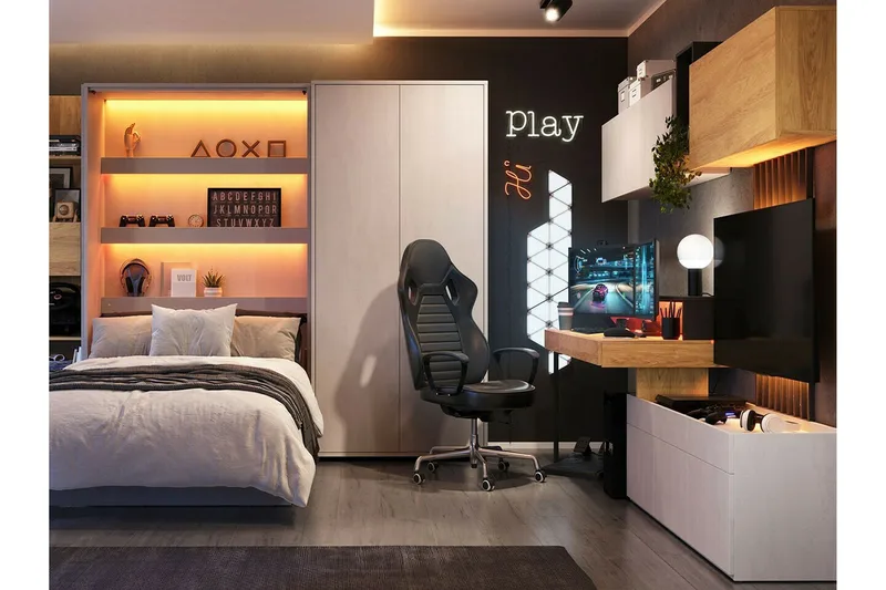 Grianan Sängskåp 120x200 cm beige - Huonekalut - Sänky - Vierassänky & varavuode - Kaappisängyt