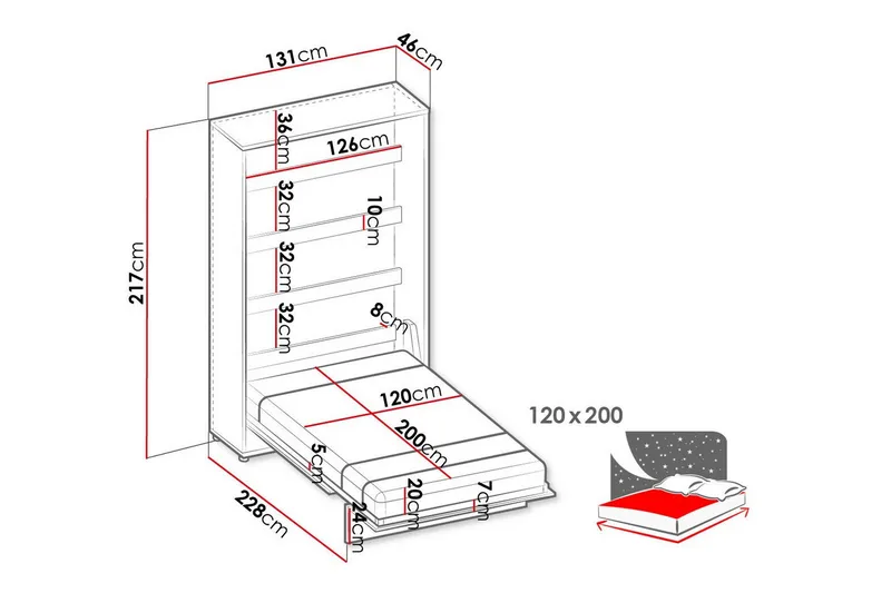 Grianan Sängskåp 120x200 cm beige - Huonekalut - Sänky - Vierassänky & varavuode - Kaappisängyt