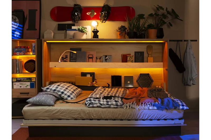 Grianan Sängskåp 120x200 cm Grey - Huonekalut - Sänky - Vierassänky & varavuode - Kaappisängyt