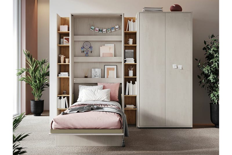 Grianan Sängskåp 90x200 cm beige - Huonekalut - Sänky - Vierassänky & varavuode - Kaappisängyt