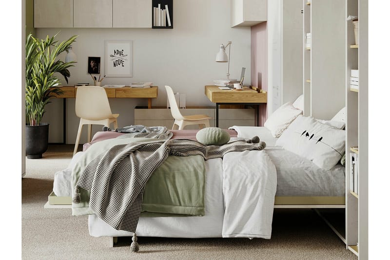 Grianan Sängskåp 90x200 cm beige - Huonekalut - Sänky - Vierassänky & varavuode - Kaappisängyt