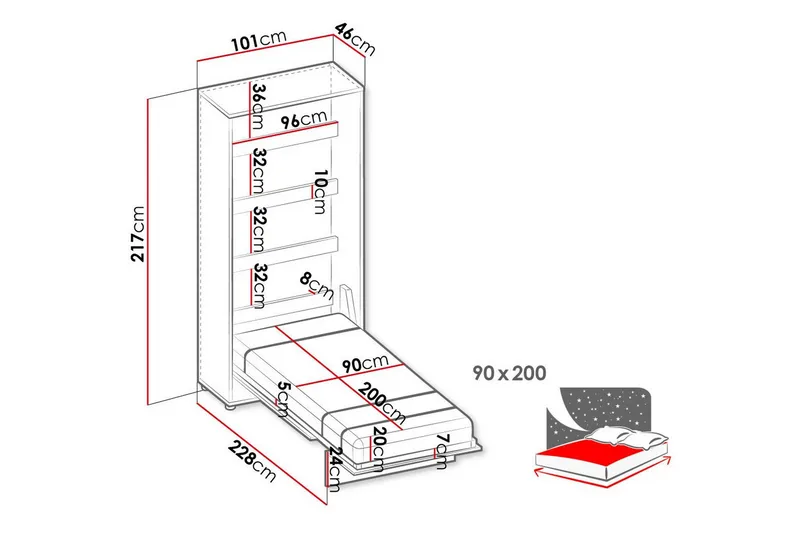 Grianan Sängskåp 90x200 cm beige - Huonekalut - Sänky - Vierassänky & varavuode - Kaappisängyt