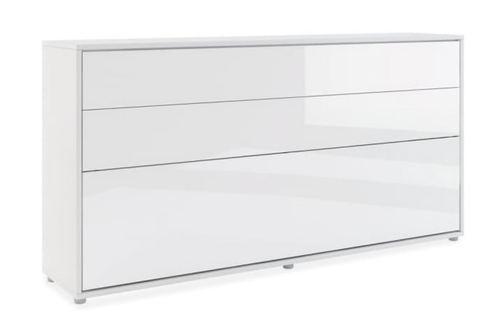 Sänkykaappi 90x200 cm Vaaka Valkoinen Korkeakiilto - Bed Consept - Kaappisängyt