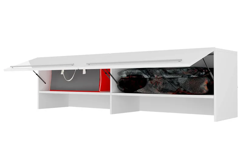 Sänkykaappi Storli - Valkoinen Korkeakiilto - Huonekalut - Sänky - Vierassänky & varavuode - Kaappisängyt