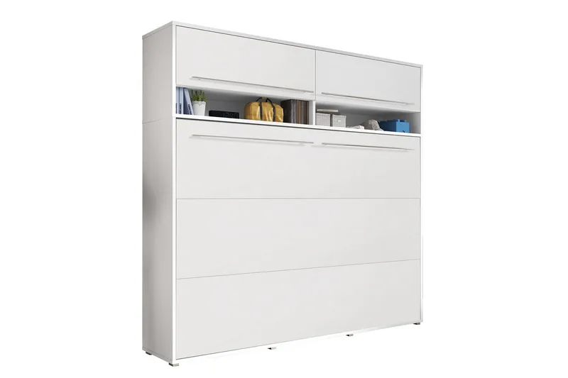 Sänkykaappi Storli - Valkoinen Korkeakiilto - Huonekalut - Sänky - Vierassänky & varavuode - Kaappisängyt