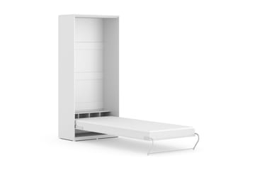 Yöpöytäkaappi Solid Pysty 90x200 Valkoinen - sis. Patja Basic - Huonekalut - Sänky - Vierassänky & varavuode - Kaappisängyt