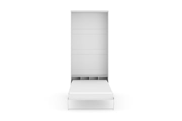 Yöpöytäkaappi Solid Pysty 90x200 Valkoinen - sis. Patja Basic - Huonekalut - Sänky - Vierassänky & varavuode - Kaappisängyt