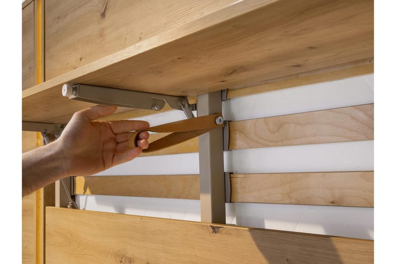 Rauk Sänkykaappi 131x228 cm - Beige - Huonekalut - Sänky - Vierassänky & varavuode - Kaappisängyt