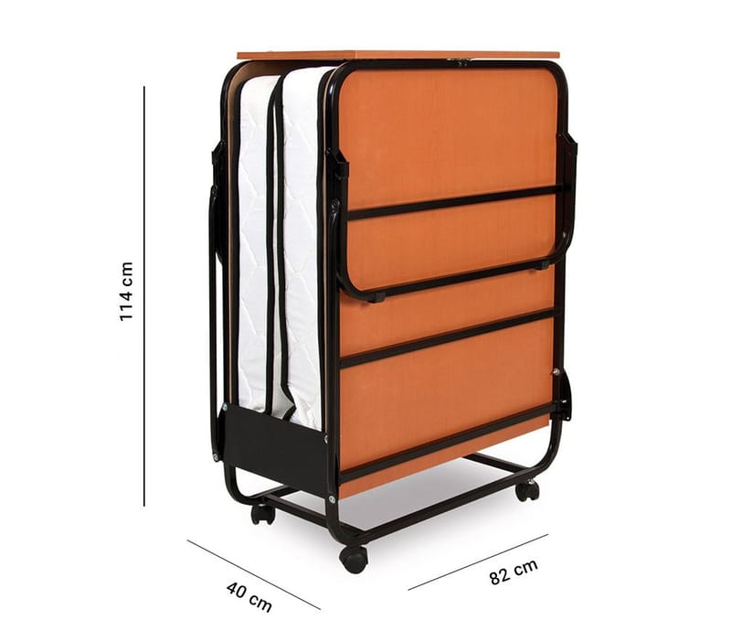 Remina Taittosänky 80x190 cm - valkoinen ja musta - Huonekalut - Sänky - Vierassänky & varavuode - Ulosvedettävä sänky