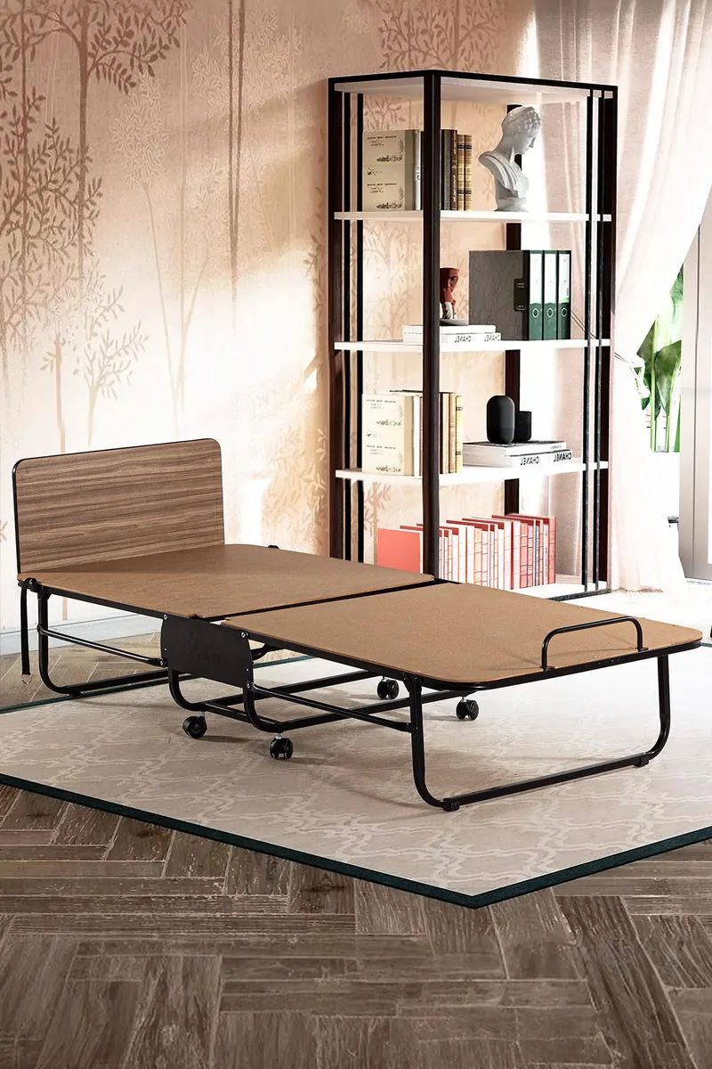 Remina Taittosänky 80x190 cm - valkoinen ja musta - Huonekalut - Sänky - Vierassänky & varavuode - Ulosvedettävä sänky