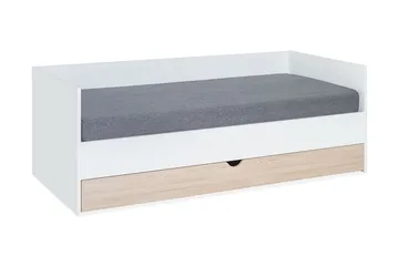 Sänky Stige lisävuoteella 90x200 cm Valkoinen/Puu/Luonnonvär - VOX - Huonekalut - Sänky - Vierassänky & varavuode - Ulosvedettävä sänky
