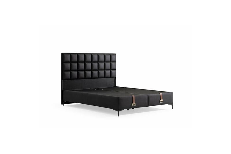 Yhden hengen sängyn runko & sängynpääty Drelna musta - 100 x 38 x 200 cm - Huonekalut - Sänky - Sänkykehikot & sängynrungot