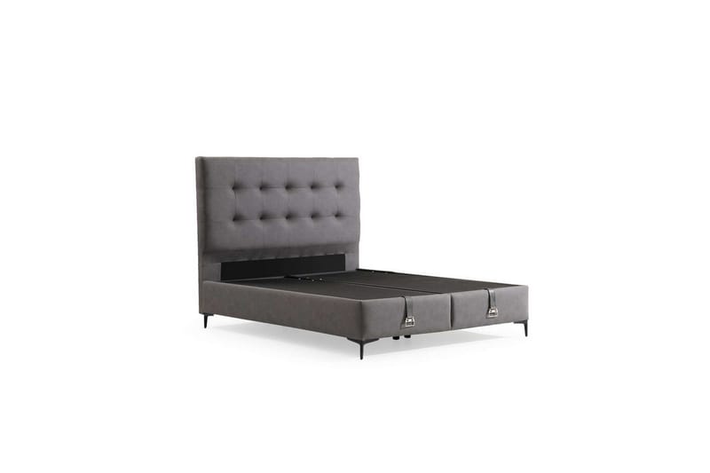 Yhden hengen sängyn runko & sängynpääty Maroulburg Harmaa - 90 x 38 x 190 cm - Huonekalut - Sänky - Runkopatjasängyt