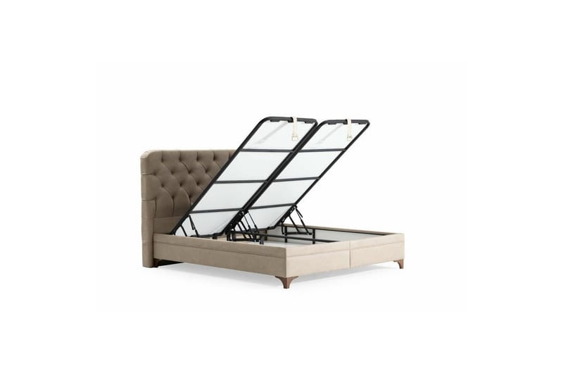 Yhden hengen sängyn runko & sängynpääty Rentouttava beige - 110 x 35 x 214 cm - Huonekalut - Sänky - Sänkykehikot & sängynrungot