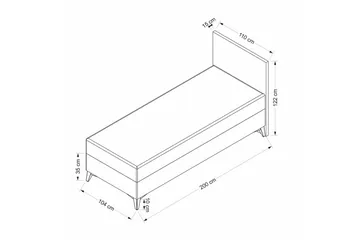 Yhden hengen sängyn runko & sängynpääty Sorang harmaa - 104 x 35 x 200 cm - Huonekalut - Sänky - Runkopatjasängyt