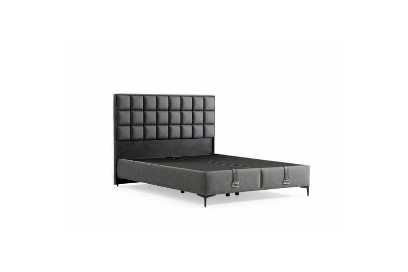 Yhden hengen sängyn runko & sängynpääty Sube Harmaa - 100 x 38 x 200 cm - Huonekalut - Sänky - Runkopatjasängyt