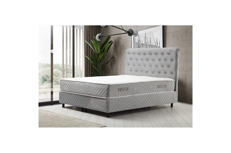 Yhden hengen sängyn runko & sängynpääty Sudamoon Harmaa - 120 x 35 x 208 cm - Huonekalut - Sänky - Runkopatjasängyt