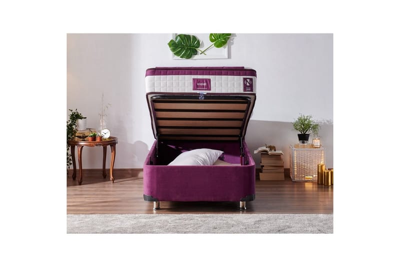 Yhden hengen sängyn runko Violetti Yksiö Violetti - 100 x 200 x 38 cm - Huonekalut - Sänky - Sänkykehikot & sängynrungot