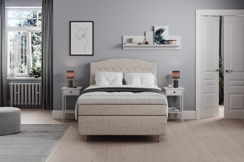 Jenkkisänky Abelie 120x200 Medium - Beige - Huonekalut - Sänky - Yhden hengen sängyt