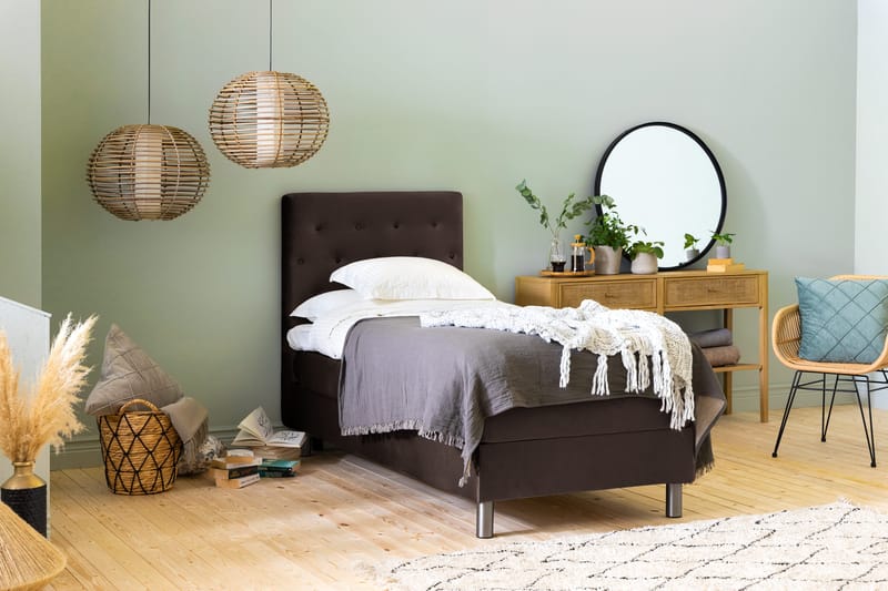 Jenkkisänky Rebeca 90x200 - Ruskea - Huonekalut - Sänky - Yhden hengen sängyt