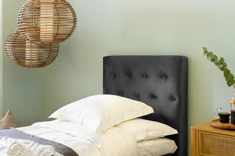 Jenkkisänky Rebeca 90x200 - Tummanharmaa - Huonekalut - Sänky - Yhden hengen sängyt