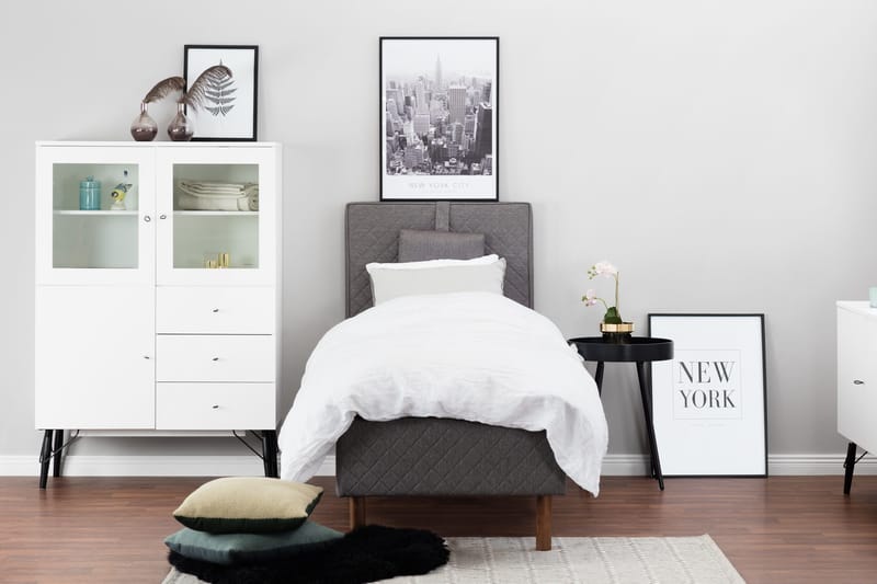 Runkosänky Kilmer 80x200 Keskikova Lateksi - Harmaa - Huonekalut - Sänky - Yhden hengen sängyt