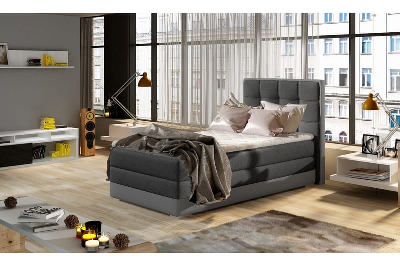 Säilytyssänky Konshens 90x200 cm Vasen - Harmaa - Huonekalut - Sänky - Sängyt säilytystilalla