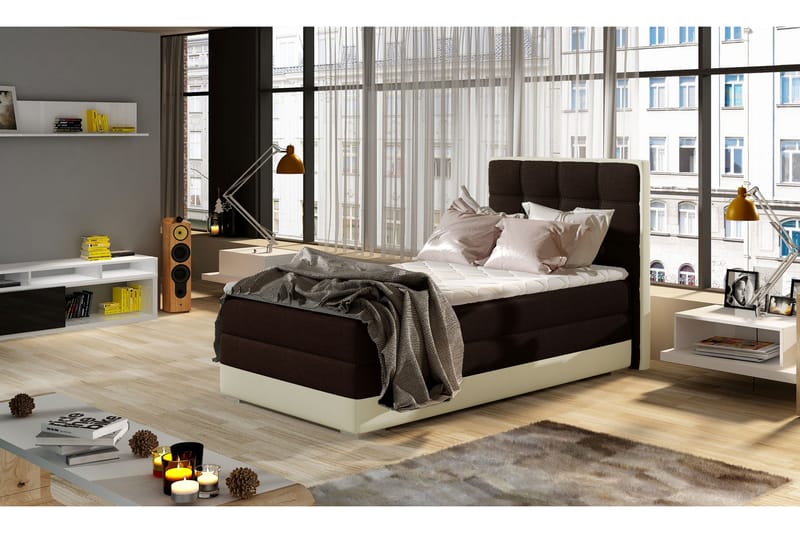 Säilytyssänky Konshens 90x200 cm Vasen - Ruskea/Beige - Huonekalut - Sänky - Sängyt säilytystilalla