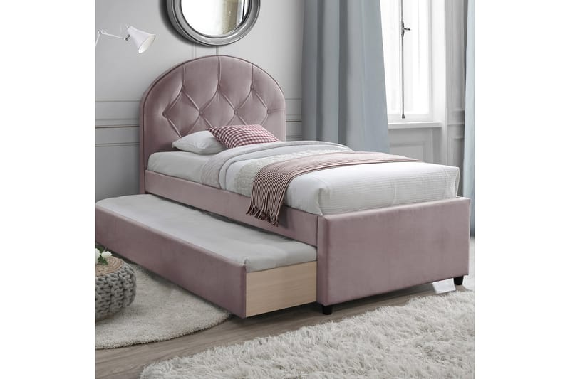 Sänky Lara 90x205 cm Harmony Uno patjalla Mauve/Roosa - Huonekalut - Sänky - Jenkkisängyt