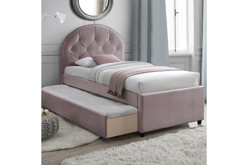 Sänky Lara 90x205 cm Harmony Uno patjalla Mauve/Roosa, undefined