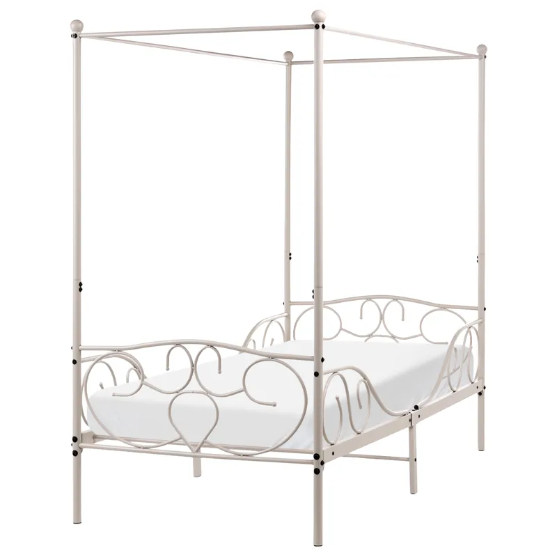 Yhden hengen sänky Sormery, Vaalea beige