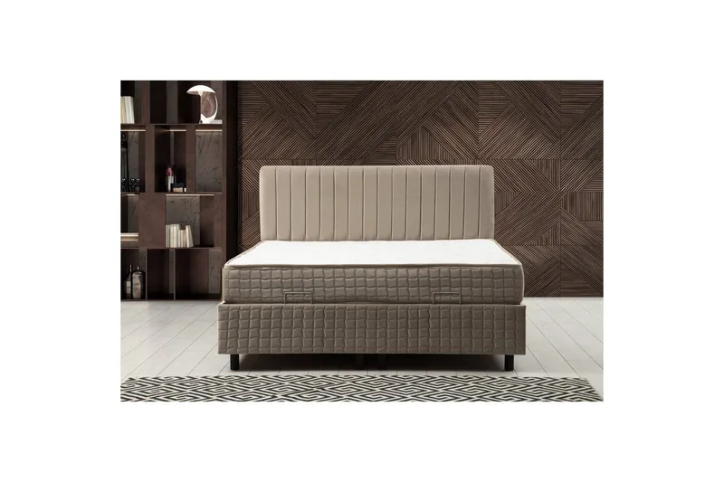 Yhden hengen patja, runko & sängynpääty Sudamal-setti ruskea - 120 x 114 x 200 cm - Huonekalut - Sänky - Runkopatjasängyt