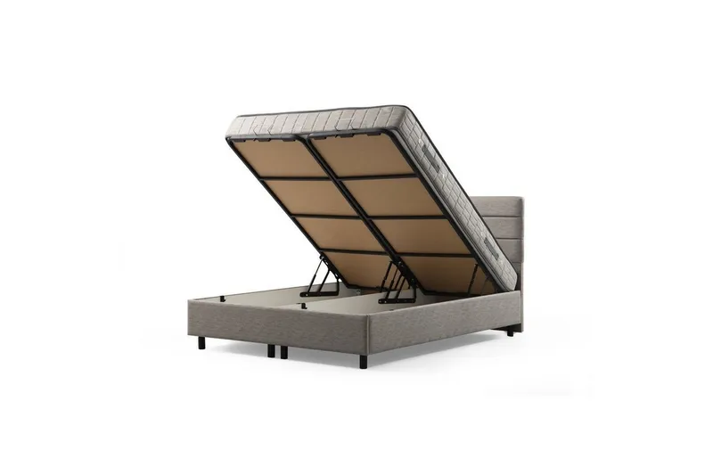 Yhden hengen patja, runko & sängynpääty Sonyi setti vaaleanharmaa - 120 x 114 x 200 cm - Huonekalut - Sänky - Sänkykehikot & sängynrungot