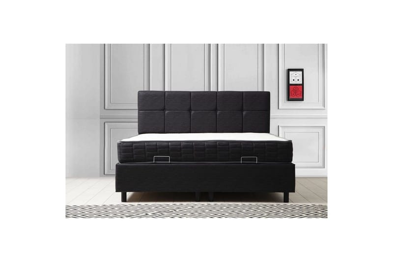 Yhden hengen patja, runko & sängynpääty Sudalmuni setti antrasiitti - 120 x 114 x 200 cm - Huonekalut - Sänky - Sänkykehikot & sängynrungot