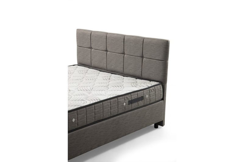 Yhden hengen patja, runko & sängynpääty Sudalmuni-setti Vaaleanharmaa - 120 x 114 x 200 cm - Huonekalut - Sänky - Sänkykehikot & sängynrungot