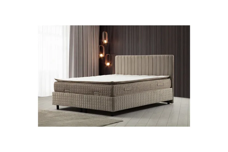 Yhden hengen patja, runko & sängynpääty Sudamal-setti ruskea - 120 x 114 x 200 cm - Huonekalut - Sänky - Runkopatjasängyt