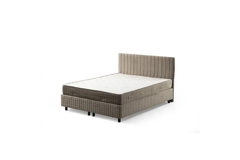 Yhden hengen patja, runko & sängynpääty Sudamal-setti ruskea, 90 x 114 x 190 cm