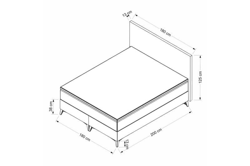 Yonel Complete Bed -paketti 180x200 cm - Musta - Huonekalut - Sänky - Sänkypaketti