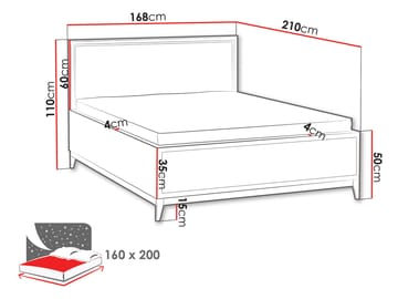 Zeylor-sängynrunko 160 × 200 cm - Beige - Huonekalut - Sänky - Sänkykehikot & sängynrungot