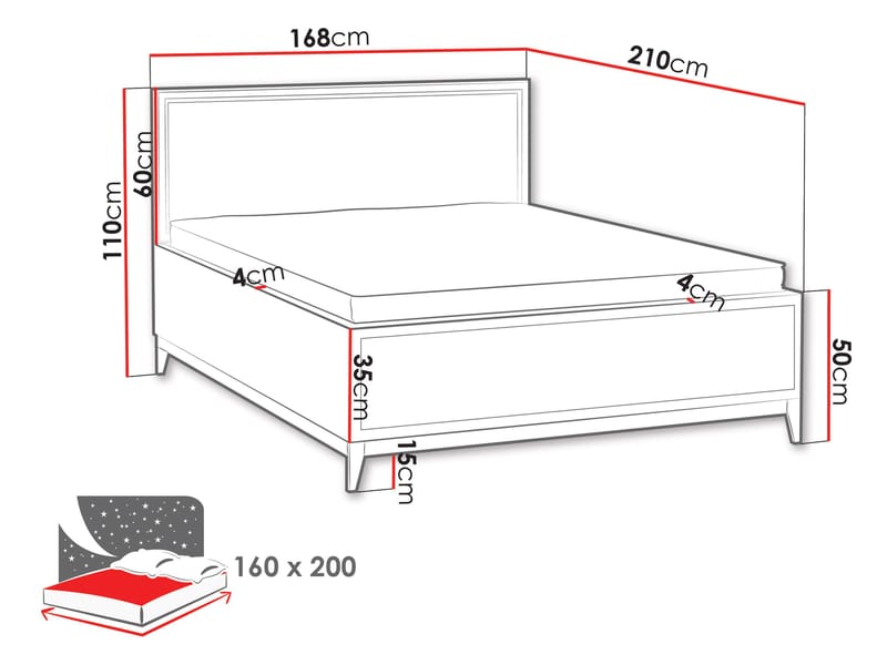 Zeylor-sängynrunko 160 × 200 cm - Beige - Huonekalut - Sänky - Sänkykehikot & sängynrungot