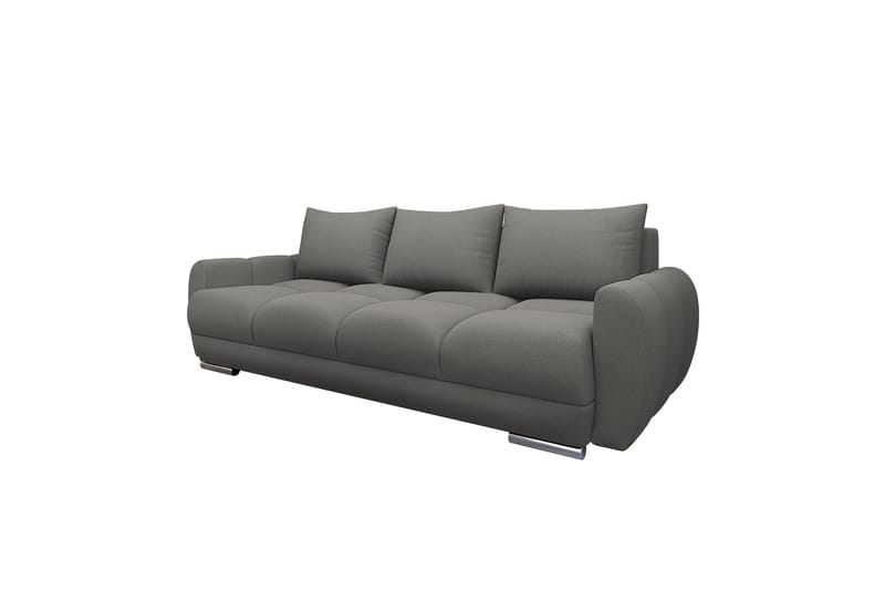Simerly 3-istuttava vuodesohva 234 cm säilytystilalla plyysiä, Harmaa