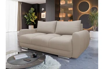 Simerly Sohva 3-istuttava Plyysi - Beige - Huonekalut - Sohva - 3:n istuttava sohva