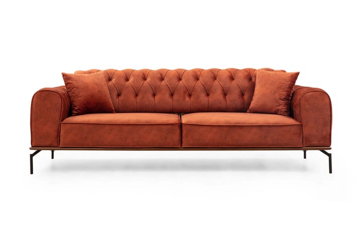 Sohva Petone 3:n ist - Oranssi - 3:n istuttava sohva - Sohva