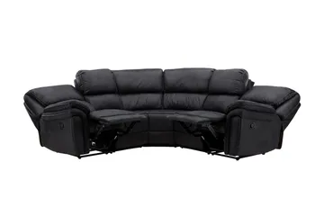 Saranda 5-istuttava l-muotoinen kulmasohva recliner-toiminnolla keinonahkaa - Musta - Huonekalut - Sohva - Mekanismisohva