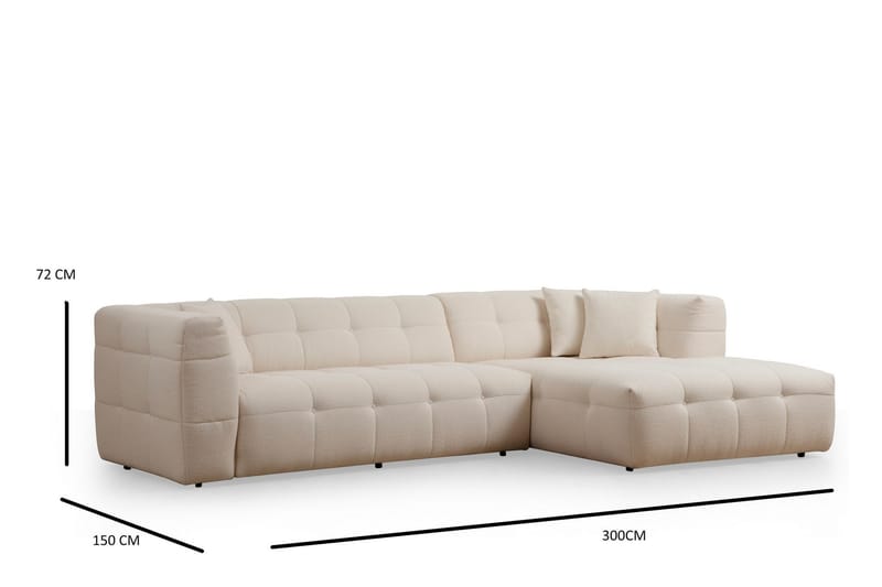 Octavian sohva divaanilla 5-istuttava - Beige - Huonekalut - Sohva - Divaanisohva