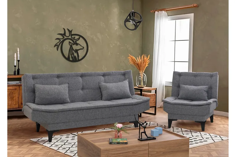 Lepinas sohvaryhmä, Tummanharmaa