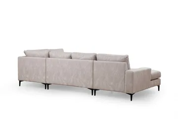 Svanabyn sohva divaanilla ja lepotuolilla 4-istuttava - Beige - Huonekalut - Sohva - U-Sohva