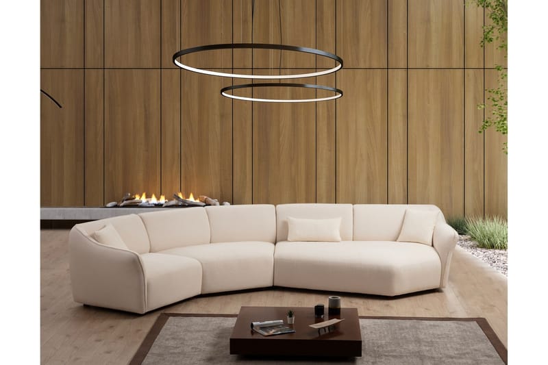 Damor kaareva sohva 4-istuttava - Beige - Huonekalut - Sohva - 4:n istuttava sohva